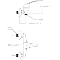 VidaXL Duscharmatur Mischbatterie mit Duschkopf 2 Stk.