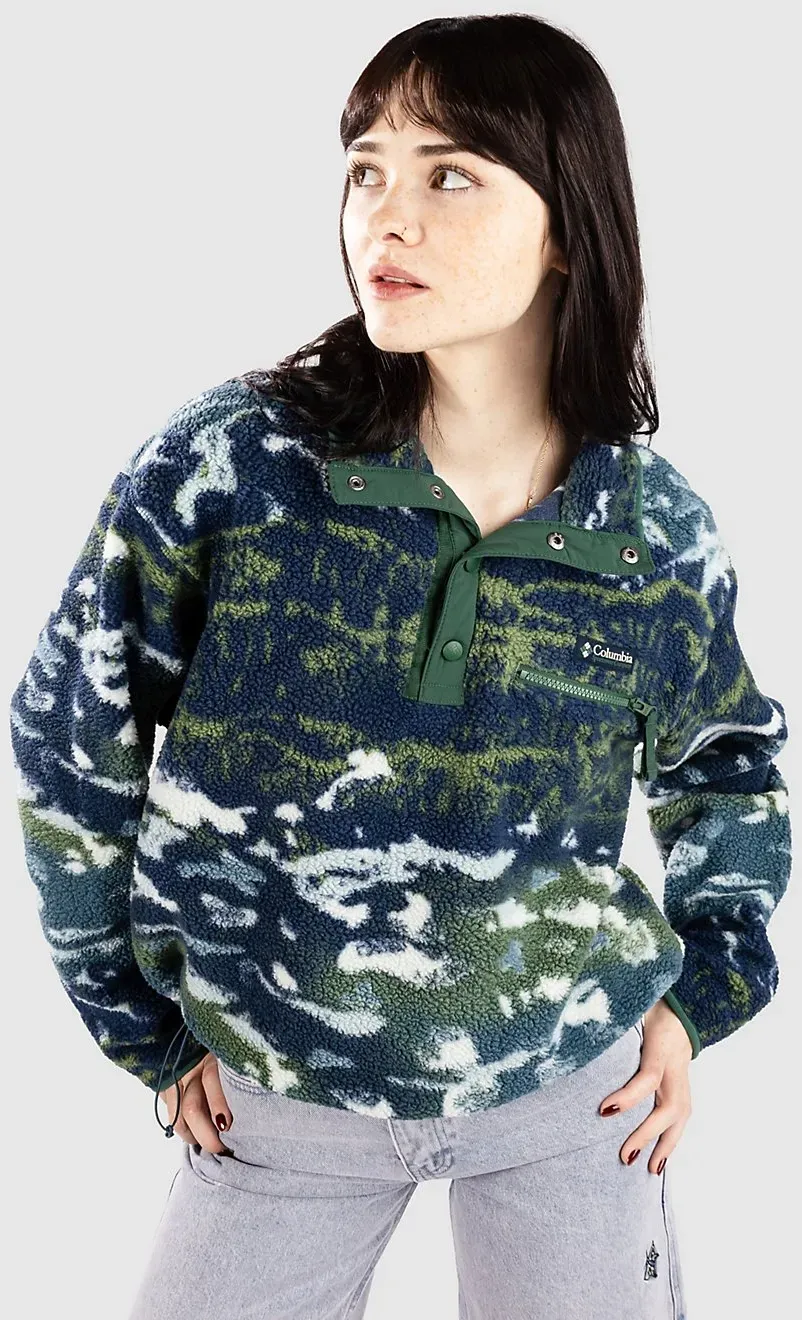 Columbia Helvetia II Printed Cropped Half Snap Half-Zip Fleece Pullover everblue sisters / rn fst Gr. S