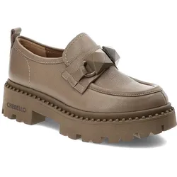 Braune Halbschuhe Chebello Modische Leder Mokassins, 38
