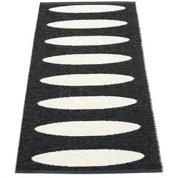 pappelina Ella Outdoor-Teppich - schwarz / vanille 70 x 150cm