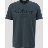 s.Oliver Herren 2139909 T-Shirt, mit Label-Print, Anthrazit, XXXL