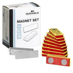 DURABLE Selbstklebende Magnete rot/gelb 10 St.