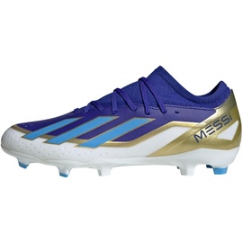adidas X Crazyfast League Messi Sneaker, Dark Blue Silver Met Semi Flash Aqua, 43 1⁄3