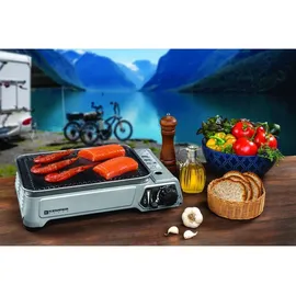 Kemper Smart BBQ tragbarer Gasgrill silber