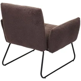 Mendler Lounge-Sessel HWC-K34 Bouclé 87 x 79 x 87 cm Braun mit Rollen