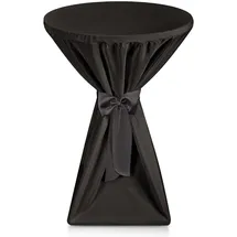 Beautissu Stehtischhusse Premium 80cm Schwarz,