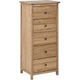 Beliani Kommode mit 5 Schubladen 50 cm Braun