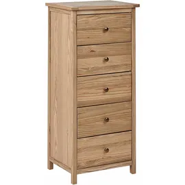 Beliani Kommode mit 5 Schubladen 50 cm Braun