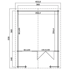 Lasita Maja Klingenberg 2 4,04 x 5,20 m Grau