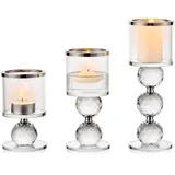 luxuskollektion Kerzenständer Kristall Glas Silber