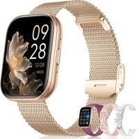 Smartwatch für Damen, 4,4 cm (1,75 Zoll) Bluetooth-Anruf (Annehmen/Wählen), Aktivitäts-Fitness-Tracker mit Herzfrequenz-/Schlaf-Monitor, 100+ Sport-Schrittzähler, AI-Stimme, Smartwatch für Android