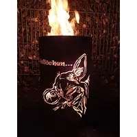 TiKo-Design Feuertonne - Lagerfeuertonne - Feuerkorb mit Kuh Hallöchen Motiv – Verleihen Sie Ihrem Garten EIN besonderes Ambiente für unvergessliche Abende mit ihren Freunden