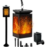 3in1 Solarleuchte LED Solar Gartenlampe, Laterne, Fackel Flammeneffekt BLIXTAR