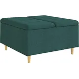 vidaXL Aufbewahrungsottomane Stoff 80 x 45 x 80 cm Dunkelgrün