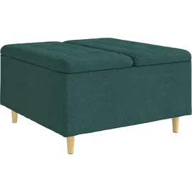 vidaXL Aufbewahrungsottomane Stoff 80 x 45 x 80 cm Dunkelgrün