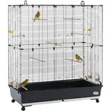 FERPLAST Gabbia Voliera per Uccelli PLANETA LARGE Gabbia per Uccelli, Canarini, Bengalini, Cocorite, Inseparabili, in Metallo, Accessori inclusi Posatoi Ruote, 118 x 59 x h 135 cm.