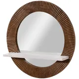 MASSIVMOEBEL24.DE Wandspiegel Mango 65 x 15 cm Braun/Weiß