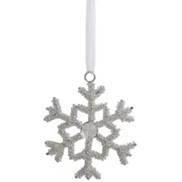 Chic Antique Schneeflocken Aufhänger mit Strasssteinen, Ø 9cm, Silber