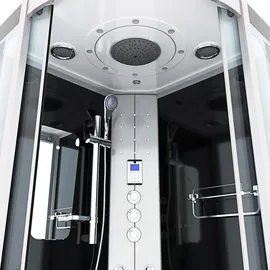AcquaVapore D46-63T1-EC Komplettdusche 100 x 100 cm schwarz Sicherheitsglas ESG inkl. Duschwanne