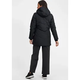 Oxmo OXJunchen Damen Winterjacke Damenjacke Jacke mit Kapuze Eingrifftaschen Reißverschluss Regular fit - Schwarz - L