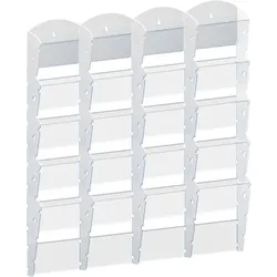 Wand-Plastikhalter für Prospekte - 4x5 A5, weiß