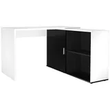 FMD Eckschreibtisch Valley Schwarz-Weiß