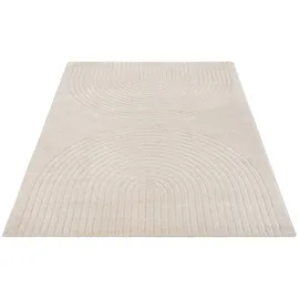 The CarPET Elisa moderner Wohnzimmer Teppich geometrisches Design, hohe Flordichte und angenehm weich beige, 80 x 150 cm