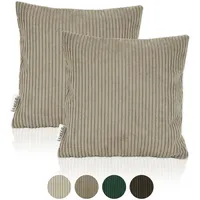 Lycce 2er Set Kissenbezug aus trendigem Cordstoff (40 x