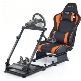 Vevor Lenkradständer, Simulator-Cockpit mit Doppelschienen-Doppelarm, passend für Logitech G25, G27, G29, G920, G923, Thrustmaster T300RS, TX F45... - Schwarz