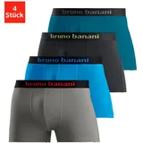 bruno banani Boxer »Boxershorts für Herren«, (Packung, 4 St.), mit farbigen Marken-Schriftzug am Bündchen Bruno Banani grau, türkis, schwarz, petrol