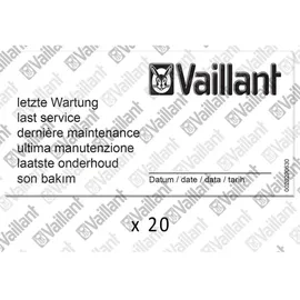 Vaillant Wartungsaufkleber, (x20) 0010027639