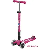 Micro Maxi Deluxe Foldable LED Kickboard berry red (MMD095)