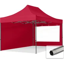 TOOLPORT Faltpavillon 3 x 4,5 m inkl. 2 Seitenteile Rot