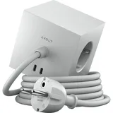 Avolt Steckdosenleiste Quadrat 1 1,80 m Grau 3 St.