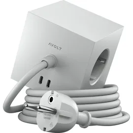 Avolt Steckdosenleiste Quadrat 1 1,80 m Grau 3 St.