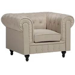Sessel CHESTERFIELD Stoff Beige