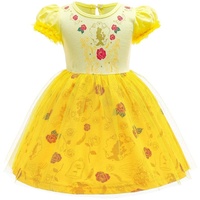 Lito Bngels Prinzessin Belle Kostüm Kleid für Kinder Mädchen, Die Schöne und das Biest Verkleidung Größe 4-5 Jahre 110, Stil B