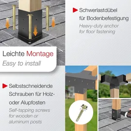 SOTech Zaun-Set 90 x 90 mm Schwarz/Stahl