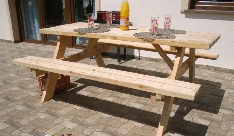 Picknicktisch Barry europäische Lärche 120x85x55cm