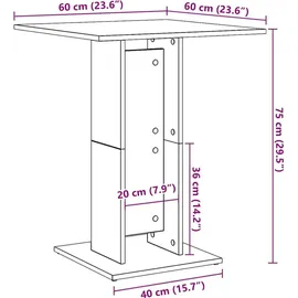 vidaXL Bistrotisch Betongrau 60x60x75 cm Holzwerkstoff