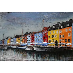 3D-Metallbild - Motiv: Hafen - 80 x 120cm