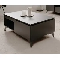 Furn.design Couchtisch grau, Schiefer 100 cm Schubkasten Ablage, modern,