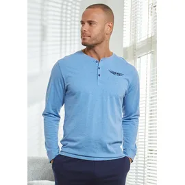 AUTHENTIC LE JOGGER Pyjama in blau-meliert-marine, | Gr. 48/50,