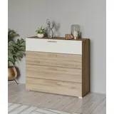 Home Affaire Schubkastenkommode »Bitry, Breite 100 cm, Sideboard mit Schubladen, viel Stauraum«, Mehrzweckschrank fühlbare Struktur, Holzoptik, beige