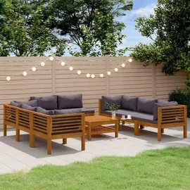 vidaXL Garten-Lounge-Set 9-tlg. grau