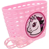 Garneck Fahrradkorb Kinder Kunststoff Vorne Lenkertasche mit Cartoon Zug Aufkleber Aufbewahrungskorb für Kinderfahrrad Laufrad Roller