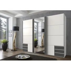WIMEX Emden 270 x 210 x 65 cm weiß/graphit mit Spiegel und Schubladen