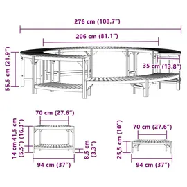 vidaXL Runde Hot Tub Umzäunung Ø275 cm Braun