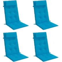 vidaXL Hochlehner Auflage 4 STK., Sitzkissen für Gartenmöbel Hocker Ottomanen, Wasserabweisendes Sitzpolster, Sitzauflage Stuhlauflage, Hellblau Oxford Gewebe