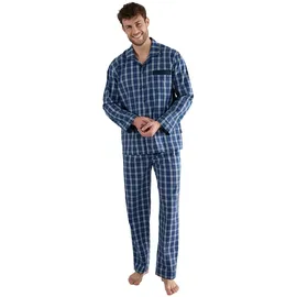 Götzburg Pyjama in Blau/Weiß XXL